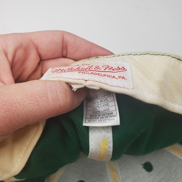 Mitchell & Ness || Green Boston Celtics Baseball Cap Hat Wool - Picture 5 of 5